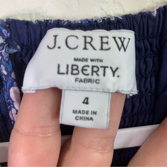 J Crew Sweetheart Long Sleeve Mini Dress Liberty Burton Bloom Fabric Size 4 - Picture 6 of 10